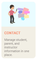 Contact option on the main screen