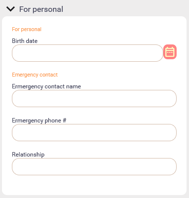 Customer emergency information on mobile view